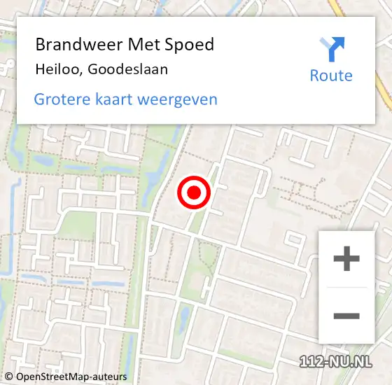 Locatie op kaart van de 112 melding: Brandweer Met Spoed Naar Heiloo, Goodeslaan op 11 januari 2017 04:06