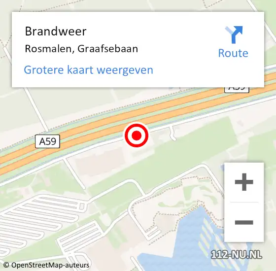 Locatie op kaart van de 112 melding: Brandweer Rosmalen, Graafsebaan op 11 januari 2017 04:33