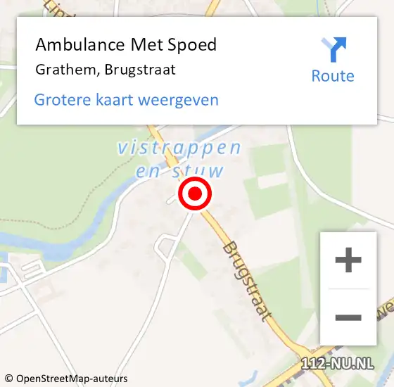 Locatie op kaart van de 112 melding: Ambulance Met Spoed Naar Grathem, Brugstraat op 11 januari 2017 06:30