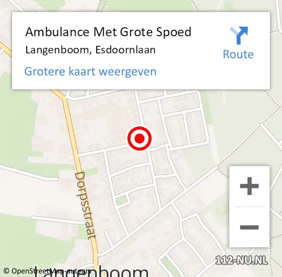 Locatie op kaart van de 112 melding: Ambulance Met Grote Spoed Naar Langenboom, Esdoornlaan op 11 januari 2017 09:49