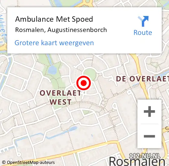 Locatie op kaart van de 112 melding: Ambulance Met Spoed Naar Rosmalen, Augustinessenborch op 11 januari 2017 10:14