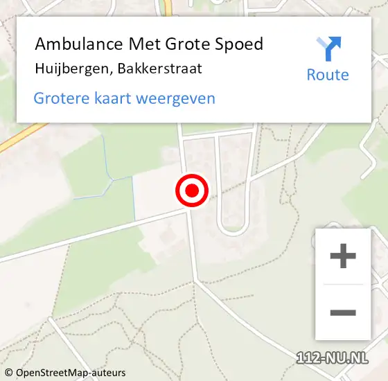 Locatie op kaart van de 112 melding: Ambulance Met Grote Spoed Naar Huijbergen, Bakkerstraat op 11 januari 2017 10:51