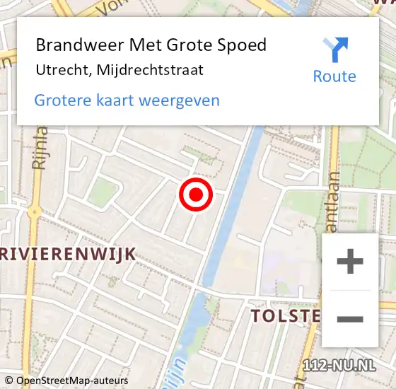 Locatie op kaart van de 112 melding: Brandweer Met Grote Spoed Naar Utrecht, Mijdrechtstraat op 11 januari 2017 11:44