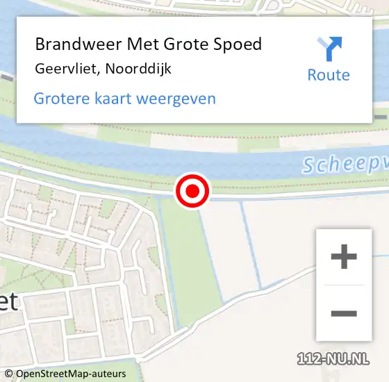 Locatie op kaart van de 112 melding: Brandweer Met Grote Spoed Naar Geervliet, Noorddijk op 11 januari 2017 13:34