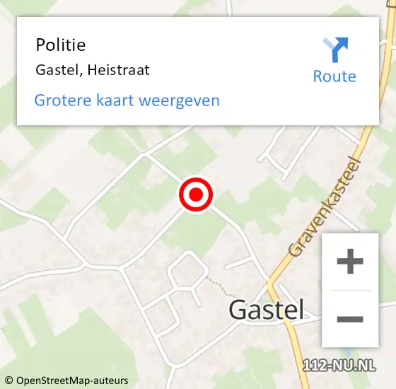 Locatie op kaart van de 112 melding: Politie Gastel, Heistraat op 11 januari 2017 14:19