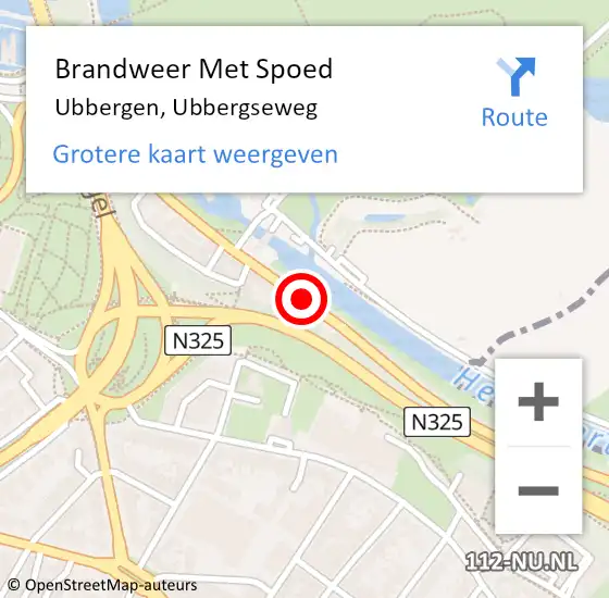 Locatie op kaart van de 112 melding: Brandweer Met Spoed Naar Ubbergen, Ubbergseweg op 11 januari 2017 14:26