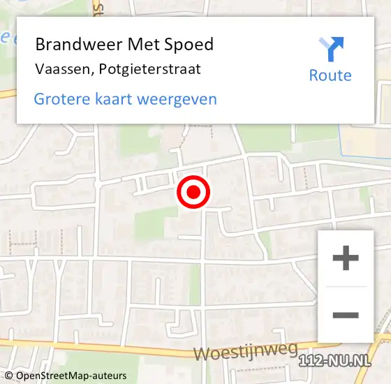 Locatie op kaart van de 112 melding: Brandweer Met Spoed Naar Vaassen, Potgieterstraat op 11 januari 2017 15:31