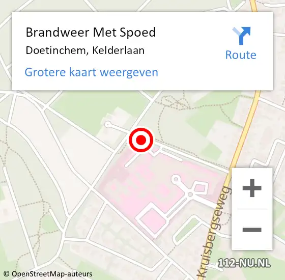 Locatie op kaart van de 112 melding: Brandweer Met Spoed Naar Doetinchem, Kelderlaan op 11 januari 2017 16:51