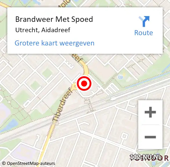 Locatie op kaart van de 112 melding: Brandweer Met Spoed Naar Utrecht, Aidadreef op 11 januari 2017 17:03