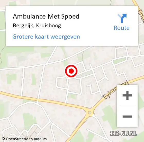 Locatie op kaart van de 112 melding: Ambulance Met Spoed Naar Bergeijk, Kruisboog op 11 januari 2017 17:18