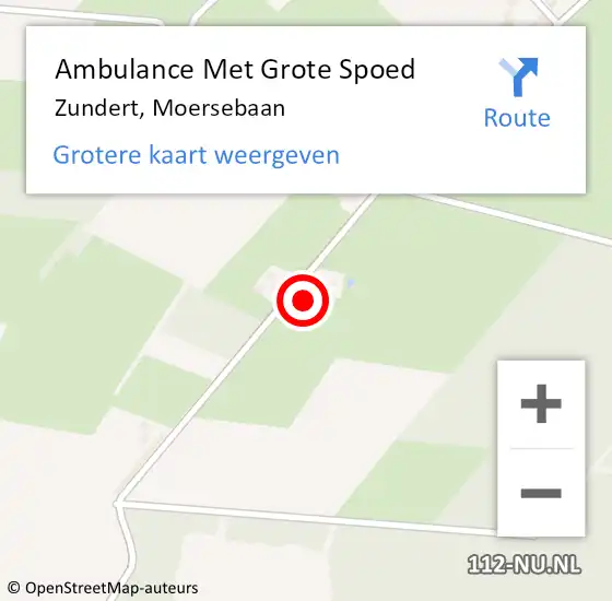 Locatie op kaart van de 112 melding: Ambulance Met Grote Spoed Naar Zundert, Moersebaan op 11 januari 2017 17:46