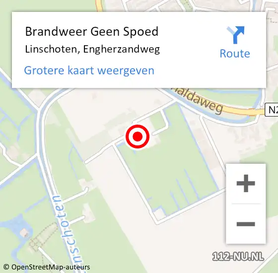 Locatie op kaart van de 112 melding: Brandweer Geen Spoed Naar Linschoten, Engherzandweg op 11 januari 2017 19:06