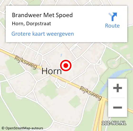 Locatie op kaart van de 112 melding: Brandweer Met Spoed Naar Horn, Dorpstraat op 11 januari 2017 20:08