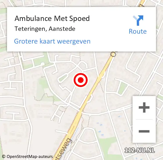 Locatie op kaart van de 112 melding: Ambulance Met Spoed Naar Teteringen, Aanstede op 11 januari 2017 20:45