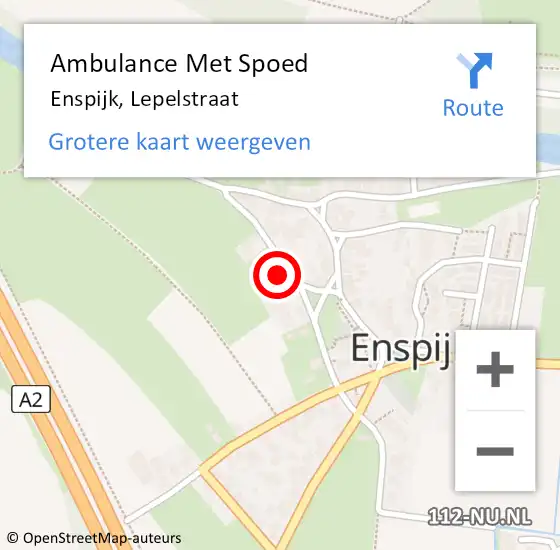 Locatie op kaart van de 112 melding: Ambulance Met Spoed Naar Enspijk, Lepelstraat op 11 januari 2017 21:27