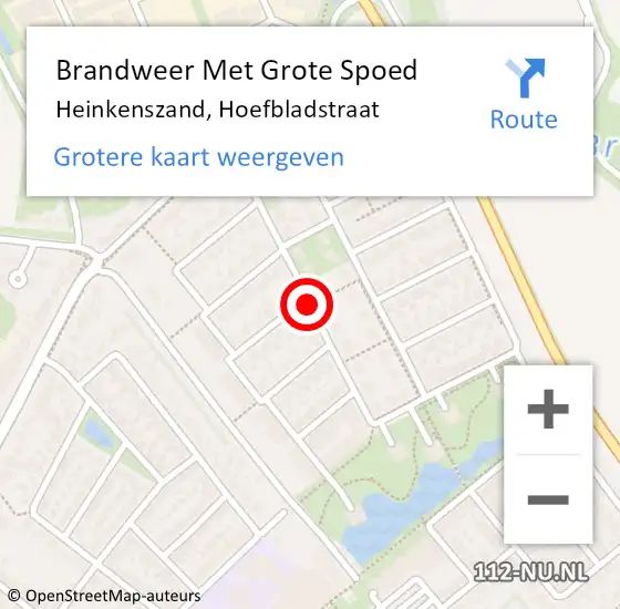 Locatie op kaart van de 112 melding: Brandweer Met Grote Spoed Naar Heinkenszand, Hoefbladstraat op 11 januari 2017 21:41