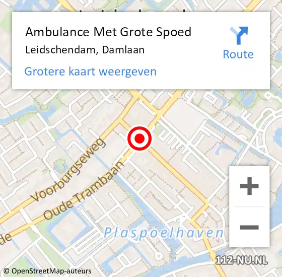 Locatie op kaart van de 112 melding: Ambulance Met Grote Spoed Naar Leidschendam, Damlaan op 12 januari 2017 00:55