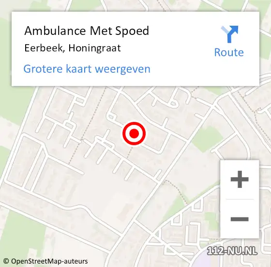 Locatie op kaart van de 112 melding: Ambulance Met Spoed Naar Eerbeek, Honingraat op 12 januari 2017 01:39