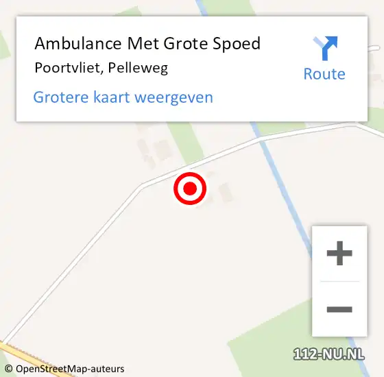 Locatie op kaart van de 112 melding: Ambulance Met Grote Spoed Naar Poortvliet, Pelleweg op 12 januari 2017 07:48