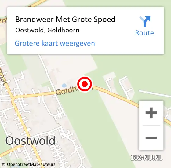 Locatie op kaart van de 112 melding: Brandweer Met Grote Spoed Naar Oostwold, Goldhoorn op 12 januari 2017 09:21