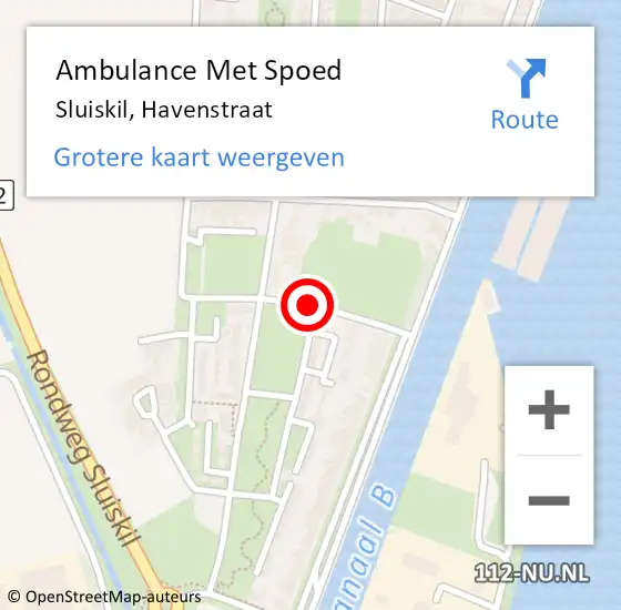 Locatie op kaart van de 112 melding: Ambulance Met Spoed Naar Sluiskil, Havenstraat op 7 januari 2014 16:51