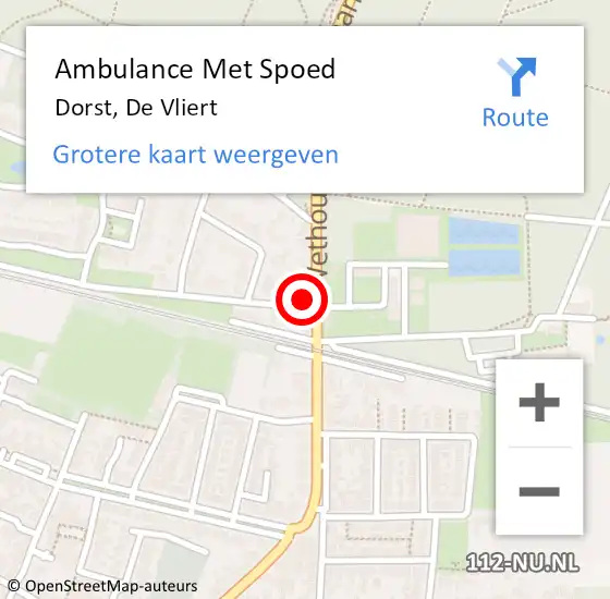 Locatie op kaart van de 112 melding: Ambulance Met Spoed Naar Dorst, De Vliert op 12 januari 2017 09:36