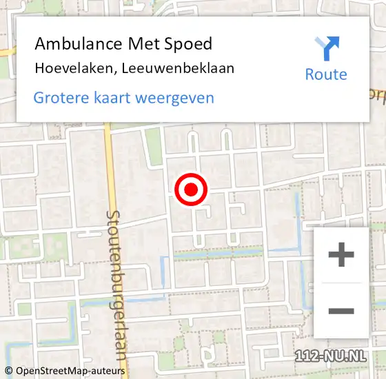 Locatie op kaart van de 112 melding: Ambulance Met Spoed Naar Hoevelaken, Leeuwenbeklaan op 12 januari 2017 10:20