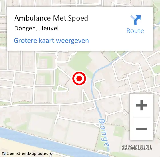 Locatie op kaart van de 112 melding: Ambulance Met Spoed Naar Dongen, Heuvel op 12 januari 2017 11:12