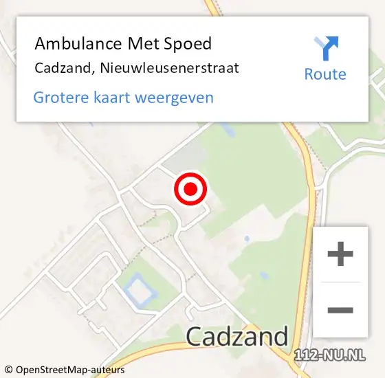 Locatie op kaart van de 112 melding: Ambulance Met Spoed Naar Cadzand, Nieuwleusenerstraat op 12 januari 2017 11:14