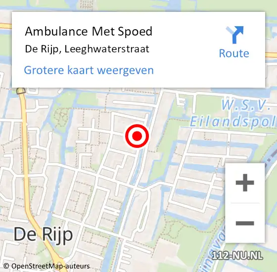 Locatie op kaart van de 112 melding: Ambulance Met Spoed Naar De Rijp, Leeghwaterstraat op 12 januari 2017 12:28