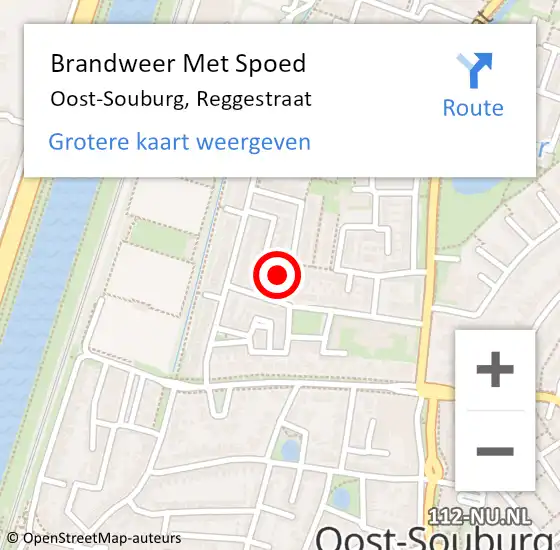 Locatie op kaart van de 112 melding: Brandweer Met Spoed Naar Oost-Souburg, Reggestraat op 12 januari 2017 12:34