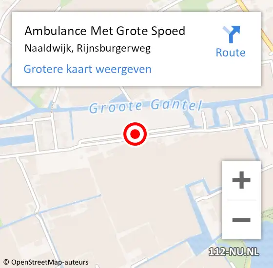 Locatie op kaart van de 112 melding: Ambulance Met Grote Spoed Naar Naaldwijk, Rijnsburgerweg op 12 januari 2017 13:42