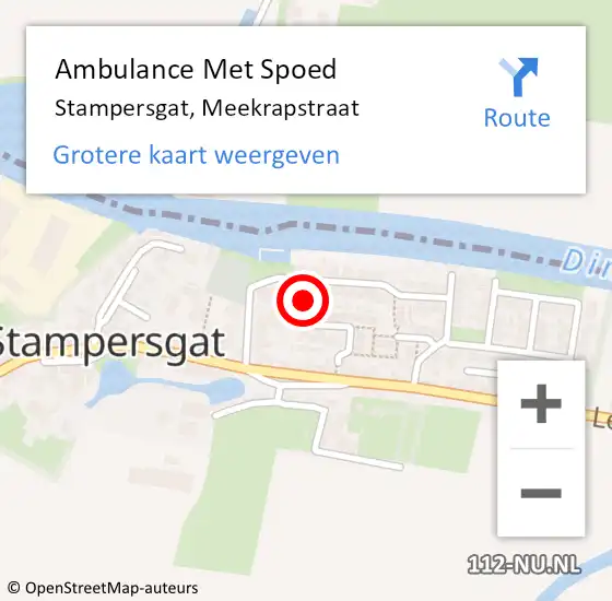 Locatie op kaart van de 112 melding: Ambulance Met Spoed Naar Stampersgat, Meekrapstraat op 12 januari 2017 13:59