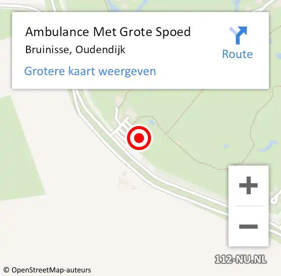 Locatie op kaart van de 112 melding: Ambulance Met Grote Spoed Naar Bruinisse, Oudendijk op 12 januari 2017 14:05