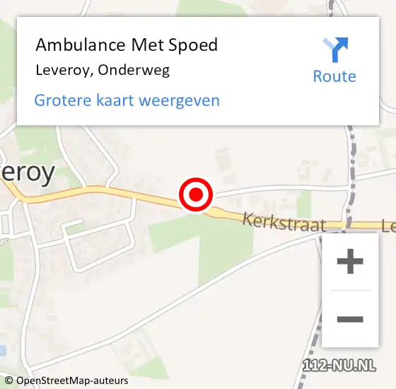 Locatie op kaart van de 112 melding: Ambulance Met Spoed Naar Leveroy, Onderweg op 12 januari 2017 14:23