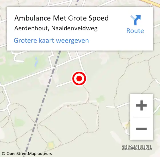 Locatie op kaart van de 112 melding: Ambulance Met Grote Spoed Naar Aerdenhout, Naaldenveldweg op 12 januari 2017 14:57