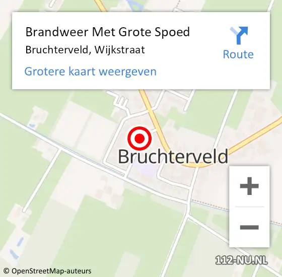 Locatie op kaart van de 112 melding: Brandweer Met Grote Spoed Naar Bruchterveld, Wijkstraat op 12 januari 2017 15:21