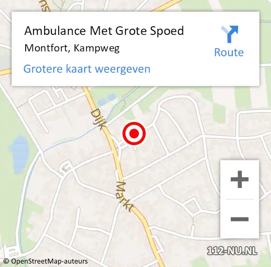 Locatie op kaart van de 112 melding: Ambulance Met Grote Spoed Naar Montfort, Kampweg op 12 januari 2017 16:34