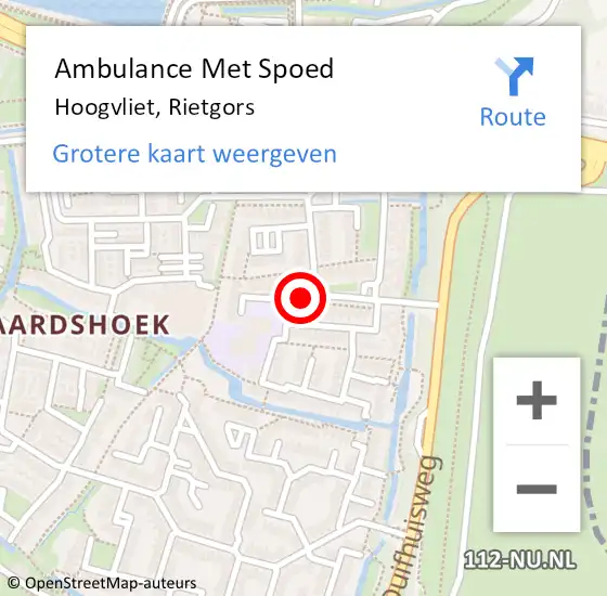 Locatie op kaart van de 112 melding: Ambulance Met Spoed Naar Hoogvliet, Rietgors op 12 januari 2017 17:12