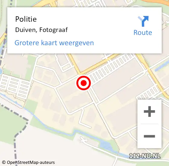 Locatie op kaart van de 112 melding: Politie Duiven, Fotograaf op 12 januari 2017 17:26