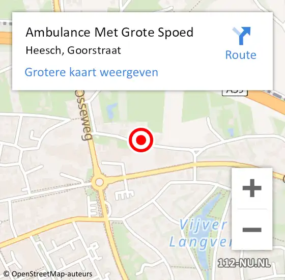 Locatie op kaart van de 112 melding: Ambulance Met Grote Spoed Naar Heesch, Goorstraat op 12 januari 2017 18:03