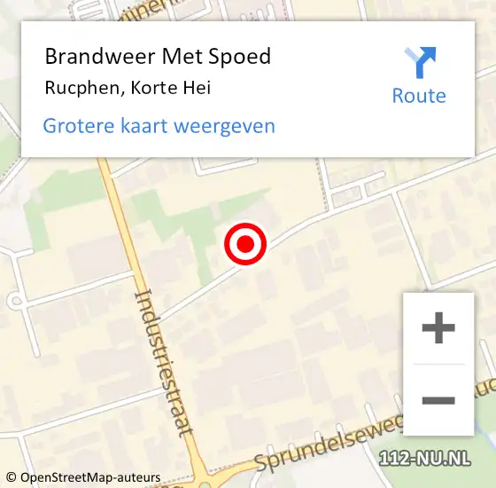 Locatie op kaart van de 112 melding: Brandweer Met Spoed Naar Rucphen, Korte Hei op 12 januari 2017 21:15