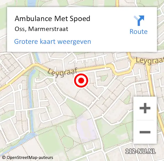 Locatie op kaart van de 112 melding: Ambulance Met Spoed Naar Oss, Marmerstraat op 13 januari 2017 01:19