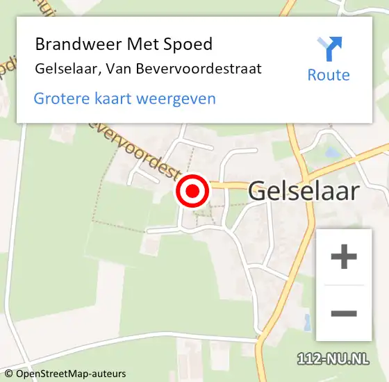 Locatie op kaart van de 112 melding: Brandweer Met Spoed Naar Gelselaar, Van Bevervoordestraat op 13 januari 2017 02:14