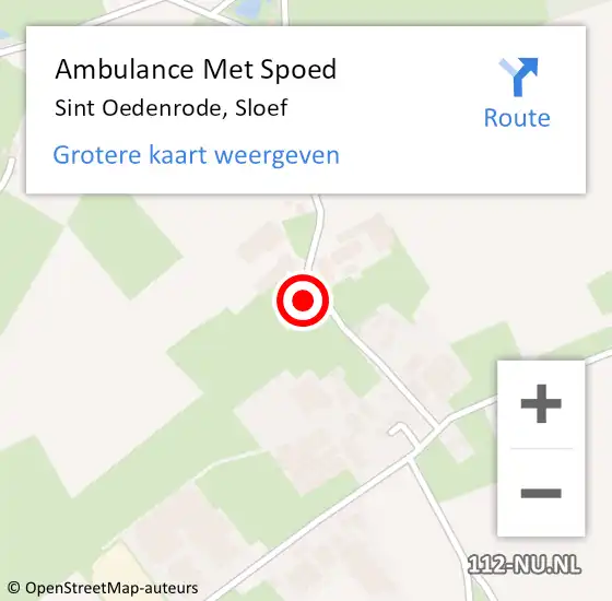 Locatie op kaart van de 112 melding: Ambulance Met Spoed Naar Sint Oedenrode, Sloef op 13 januari 2017 02:32