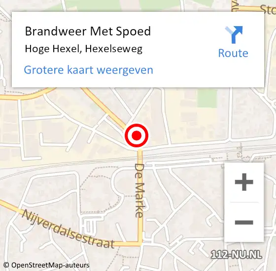 Locatie op kaart van de 112 melding: Brandweer Met Spoed Naar Hoge Hexel, Hexelseweg op 13 januari 2017 03:43