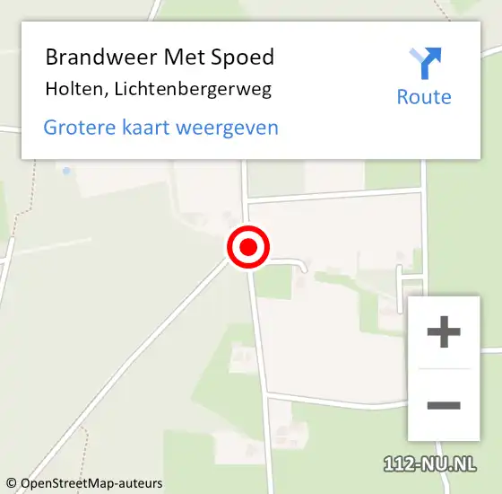 Locatie op kaart van de 112 melding: Brandweer Met Spoed Naar Holten, Lichtenbergerweg op 13 januari 2017 04:32