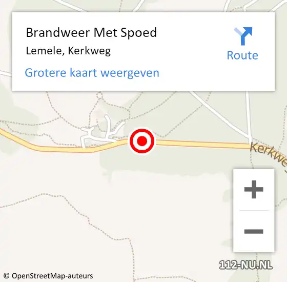 Locatie op kaart van de 112 melding: Brandweer Met Spoed Naar Lemele, Kerkweg op 13 januari 2017 05:05