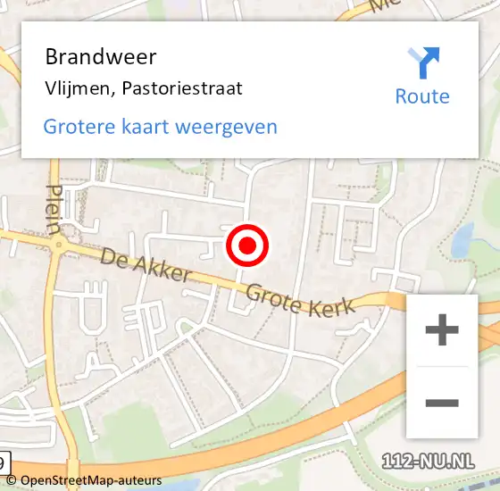 Locatie op kaart van de 112 melding: Brandweer Vlijmen, Pastoriestraat op 7 januari 2014 18:28