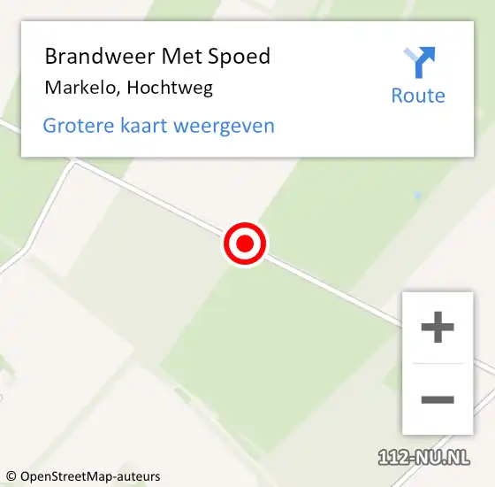 Locatie op kaart van de 112 melding: Brandweer Met Spoed Naar Markelo, Hochtweg op 13 januari 2017 05:42